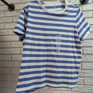 Old Navy Blue and White Striped Top